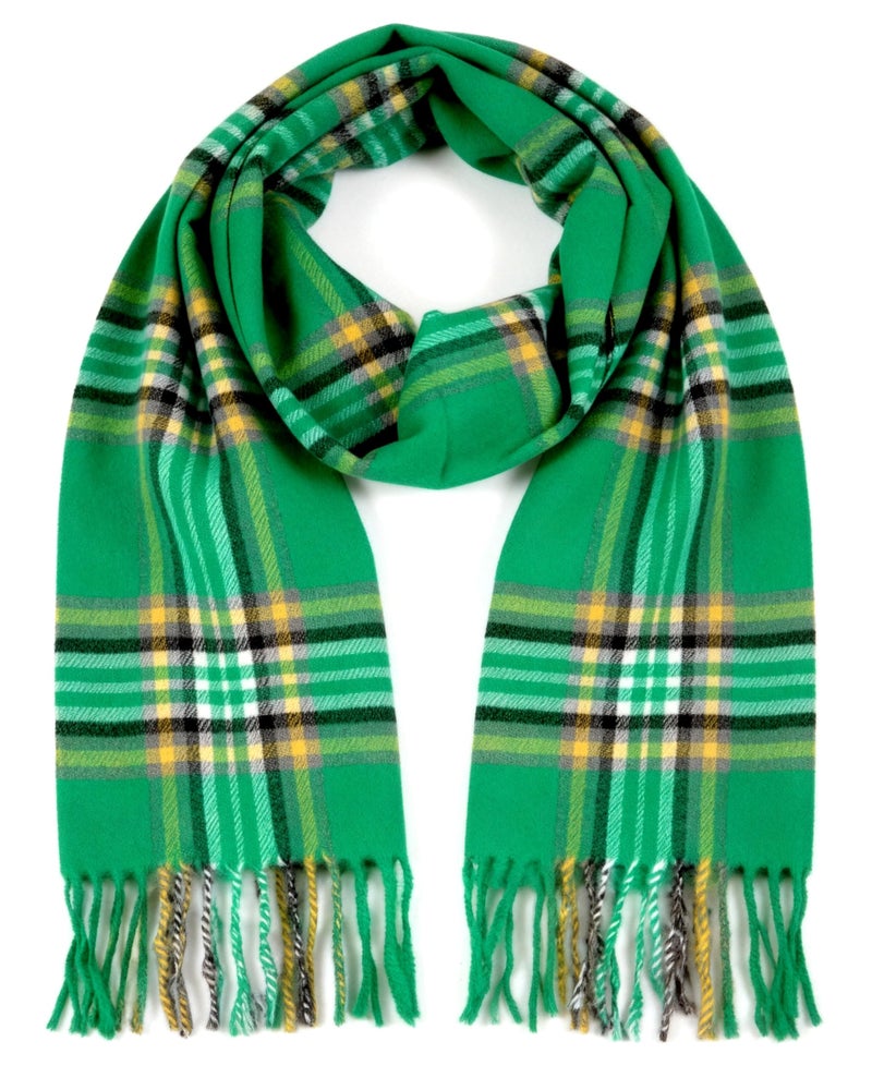 Achillea Cashmere Feel Tartan Plaid Scarf - Classic Winter Scarf for Men & Women, Scottish Heritage Holiday Gift (Irish National) - Image 1