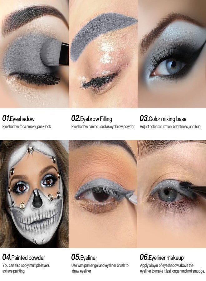 DE'LANCI Matte Grey Eyeshadow Single, Matte Gray Eyeshadow Palette For Cool Tone, Longwear Natural Punk Goth Grey Eye Shadow Makeup, Blendable Blue Grey Smoky Eye Makeup for Women Day & Night, #03 - Image 3