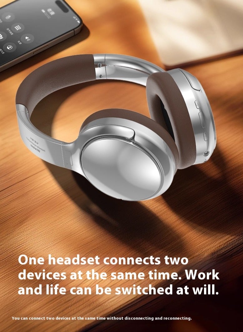 Oak Hybrid active noise-canceling headphones, wireless over-ear Bluetooth, 24-hour long ANC playback time, high-resolution audio, deep bass, customizable through the app, transparency mode, perfect for travel. - Image 4