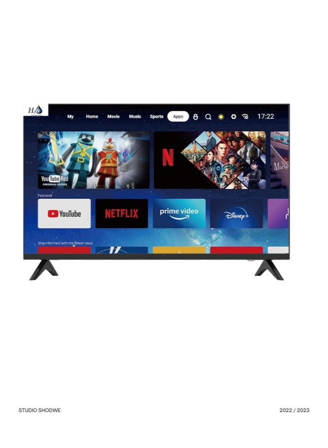 H2O 43-Inch Frameless Smart TV with Android 14 – 4K UHD, Voice Control, Google Play, Built-in Chromecast  - Image 1