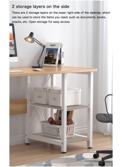 AnneFish 100*50*76cm Office Table Home Office Study Computer Table Work Station Modern Gaming Desk Writing Laptop Table With 2 Storage Shelves For Bedroom and Office  - Image 2