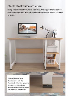 AnneFish 100*50*76cm Office Table Home Office Study Computer Table Work Station Modern Gaming Desk Writing Laptop Table With 2 Storage Shelves For Bedroom and Office  - Image 5