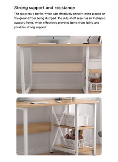 AnneFish 100*50*76cm Office Table Home Office Study Computer Table Work Station Modern Gaming Desk Writing Laptop Table With 2 Storage Shelves For Bedroom and Office  - Image 4