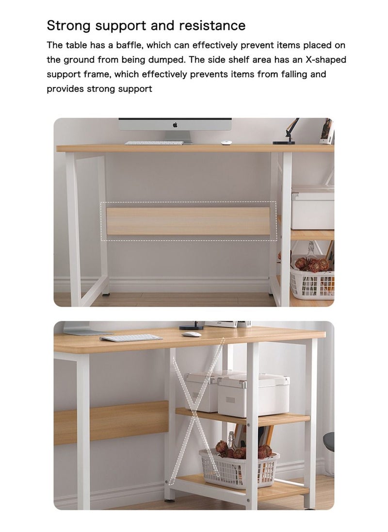 AnneFish 100*50*76cm Office Table Home Office Study Computer Table Work Station Modern Gaming Desk Writing Laptop Table With 2 Storage Shelves For Bedroom and Office  - Image 4