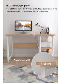 AnneFish 100*50*76cm Office Table Home Office Study Computer Table Work Station Modern Gaming Desk Writing Laptop Table With 2 Storage Shelves For Bedroom and Office  - Image 3