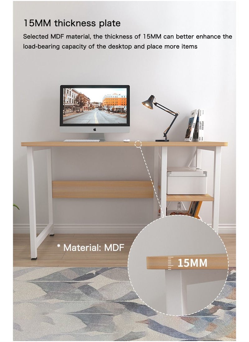 AnneFish 100*50*76cm Office Table Home Office Study Computer Table Work Station Modern Gaming Desk Writing Laptop Table With 2 Storage Shelves For Bedroom and Office  - Image 3
