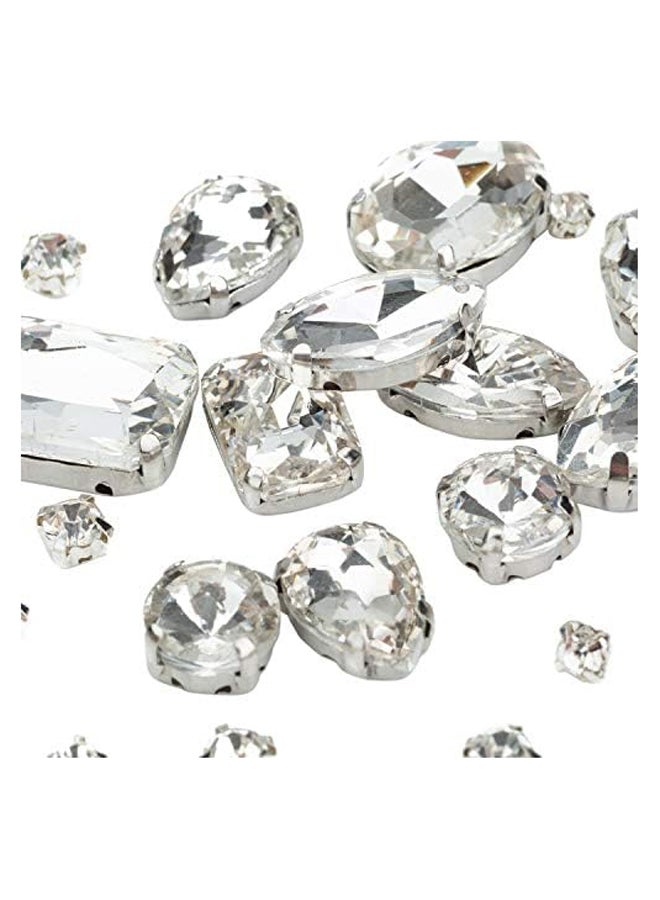 Clear Sew On Rhinestones, 130PCS - Image 4