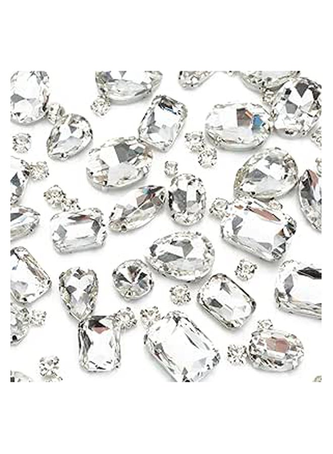 Clear Sew On Rhinestones, 130PCS - Image 1