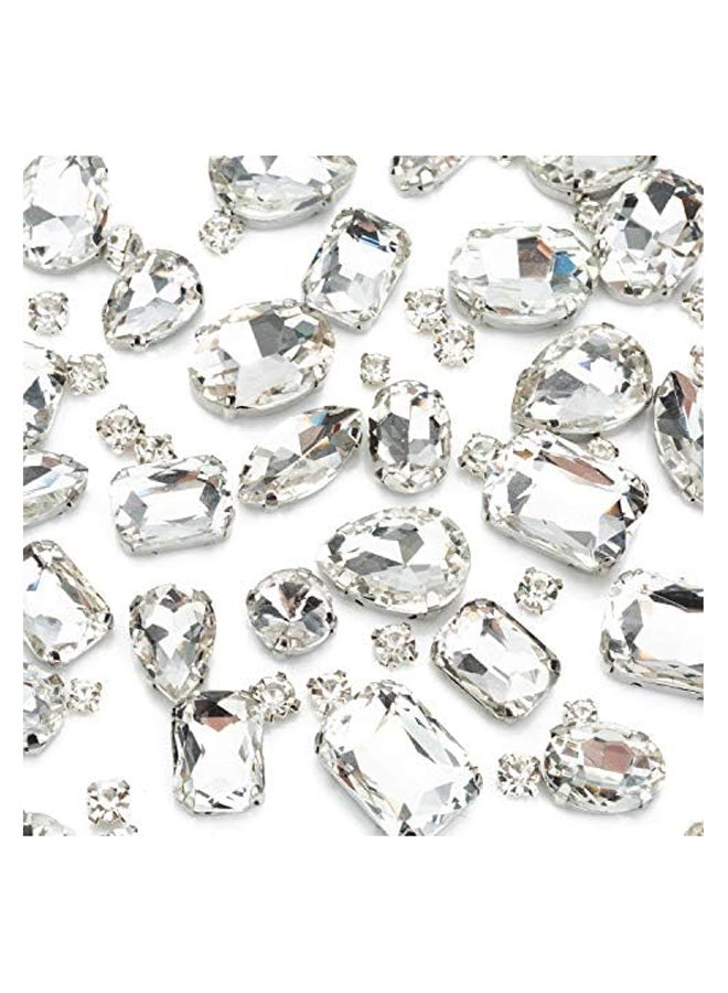 Clear Sew On Rhinestones, 130PCS - Image 2