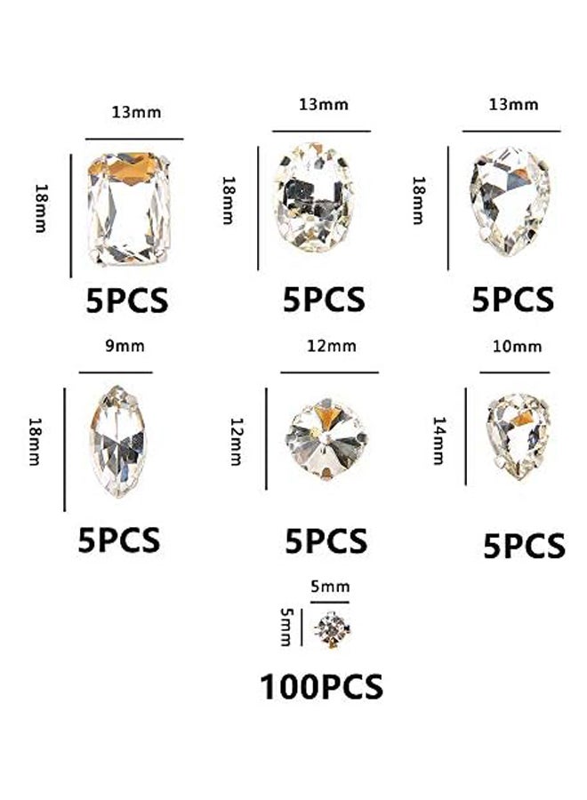 Clear Sew On Rhinestones, 130PCS - Image 3