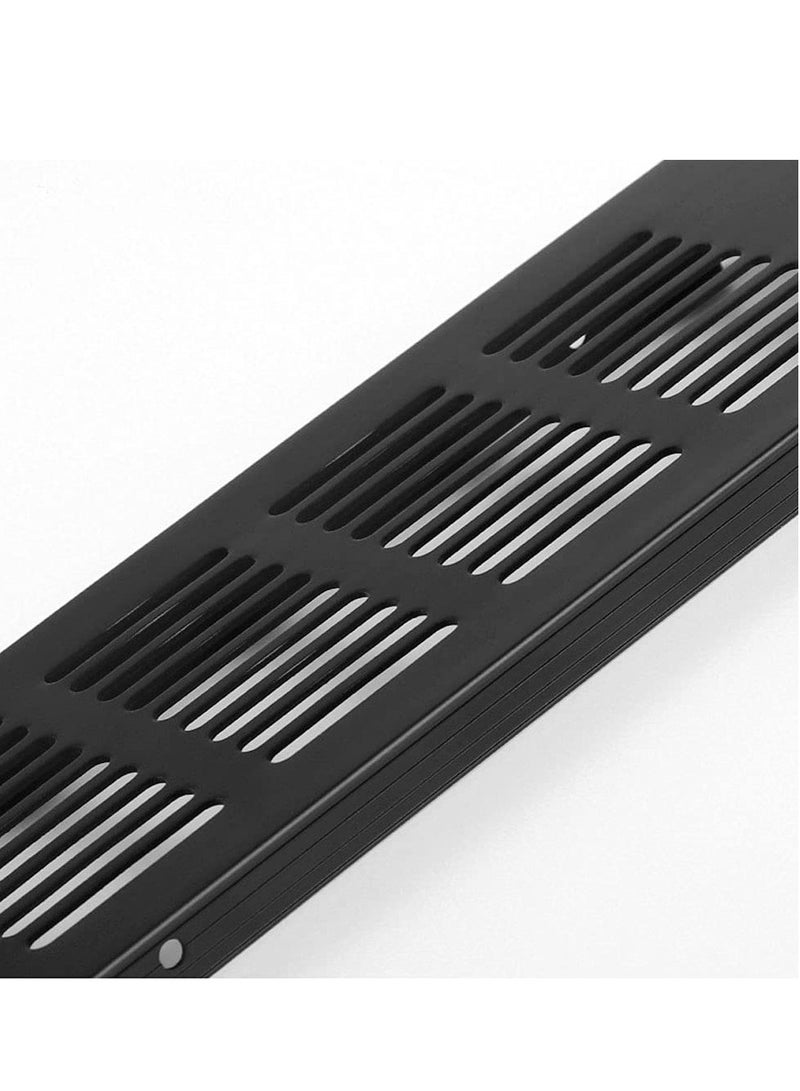 Excefore Air Vent Grille Cover, 2 Pcs Vent Cover Cupboard Vents Fridge Vent Louvred Wall Vent Grille,Black, 80mm x 400mm  - Image 3