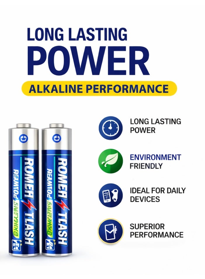 POWER FLASH AAA Alkaline Batteries 1.5V – Long Lasting & Eco-Friendly – 2 Pieces Pack - Image 2