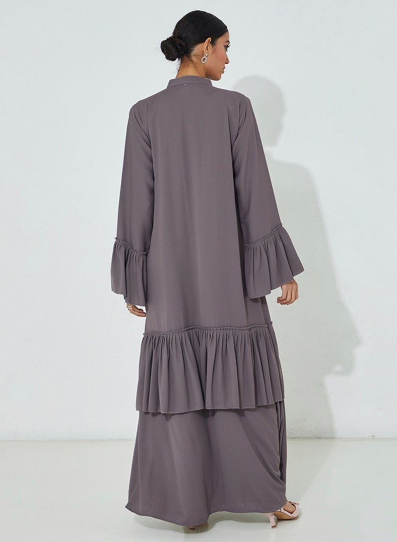 Rosette Abaya Pleated Abaya  - Image 3