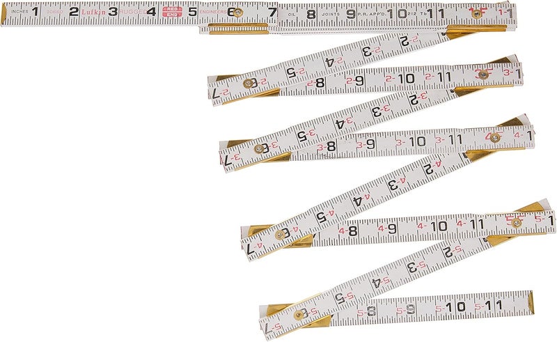 Lufkin Crescent 5/8" X 6' Red End® Engineer's Scale Wood Rule - 1066DN , White - Image 1