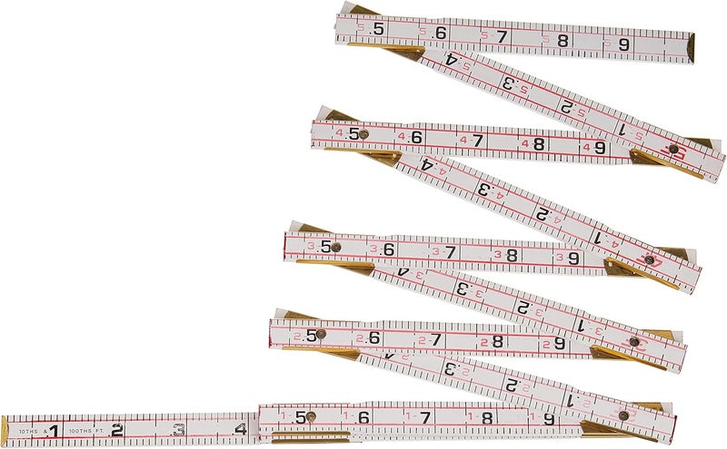 Lufkin Crescent 5/8" X 6' Red End® Engineer's Scale Wood Rule - 1066DN , White - Image 2