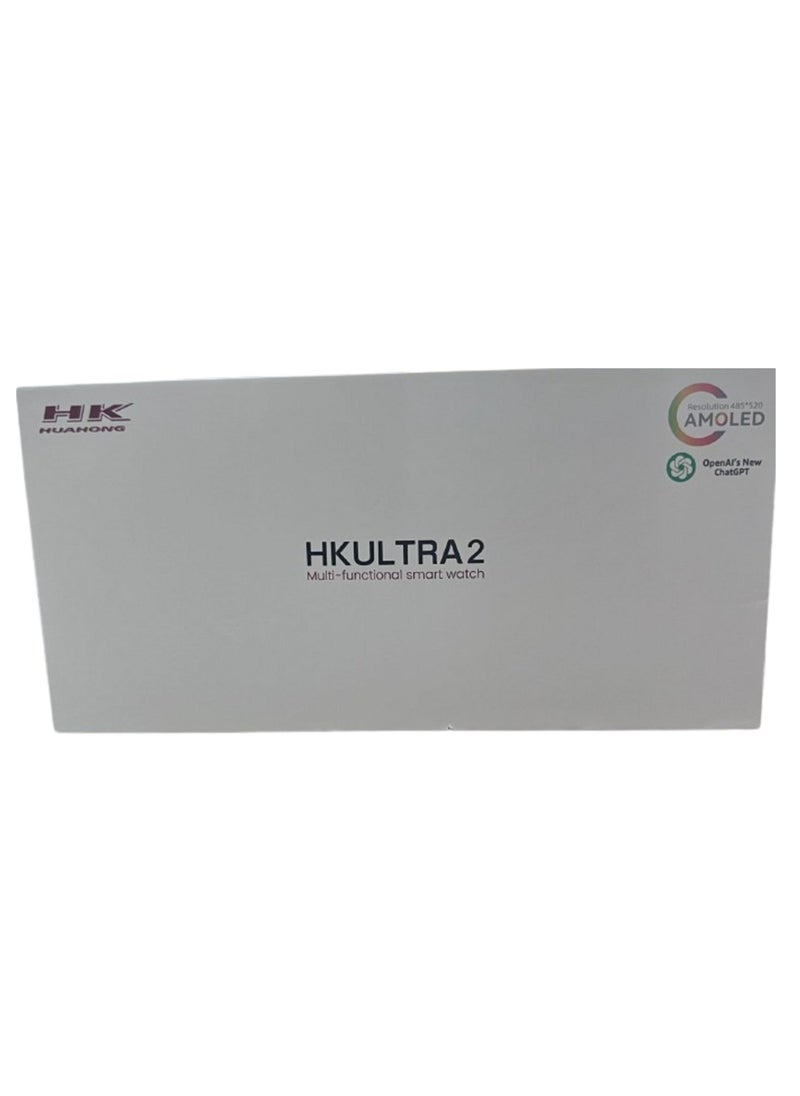 ساعه ذكيه HK ULTRA 2 الاصدار التاسع شاشه 2.12 بوصه سوبر اموليد - بلوتوث - NFC - جوجل ماب - شات GPT - شاحن لاسلكى
