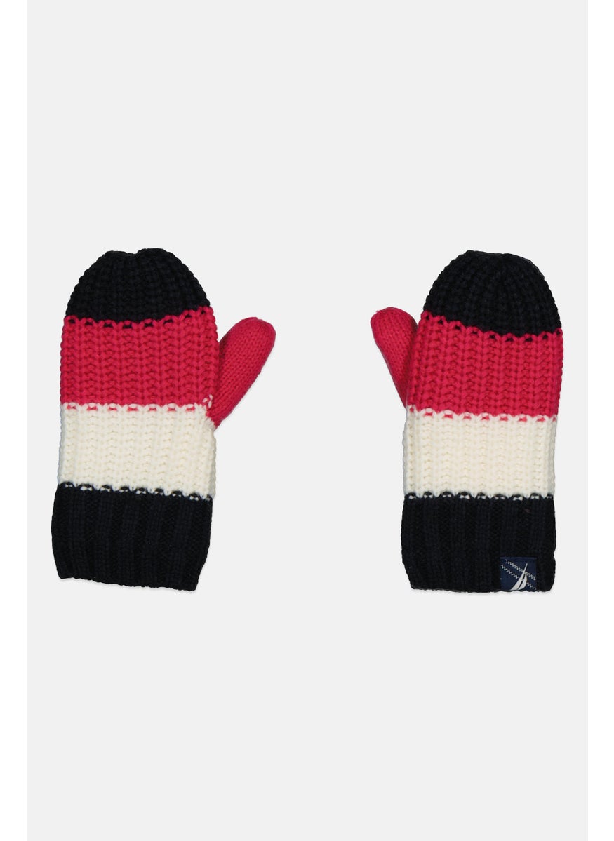 NAUTICA Kids Girl Colorblock Gloves, Pink  - Image 1