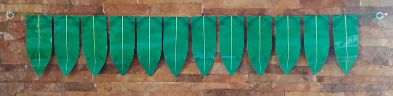 Toran Door Set Beautiful Artificial 1 Mango Leaves Toran with 2 Lotus Lengths Set for Pooja Room Main Door 39 Inch 1 Mango Leaves Toran 45 Inch 2 Lotus Lengths Baby Pink - Image 3