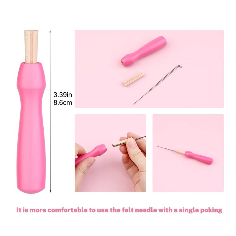Mayboos Needle Felting Kit,Needle Felting Pad,Needle Felting Tool with 6"x6"Needle Felting Mat,Felting Needles for Wool,Leather Finger Guards,Good for Any Felting - Image 5