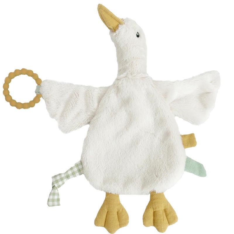 Mon Ami PRU Goose Teether Lovie  12  Baby Security Blanket with Silicone Teether  Soft Plush Lovey for Teething Relief  Comfort - Image 1