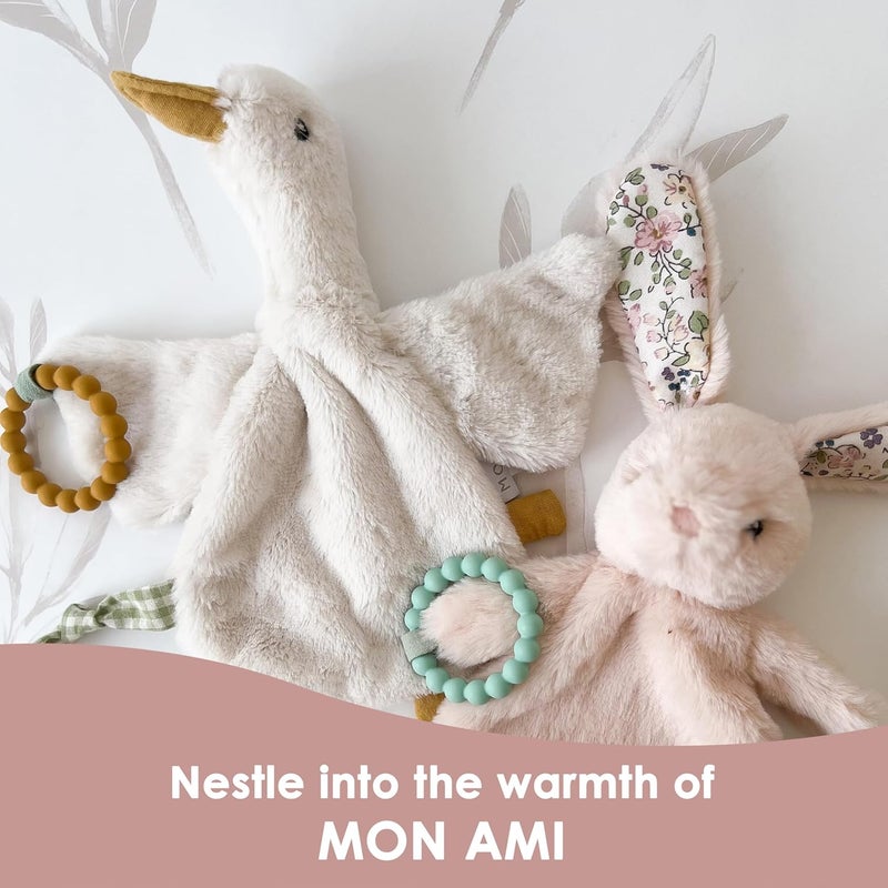 Mon Ami PRU Goose Teether Lovie  12  Baby Security Blanket with Silicone Teether  Soft Plush Lovey for Teething Relief  Comfort - Image 4
