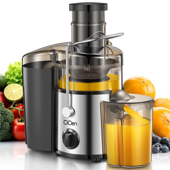 JUICER MACHINE 500W CENTRIFUGAL JUICER EXTRACTOR WITH 3 WIDE MOUTH FEED CHUTE FOR FRUITS VEGETABLES EASY TO CLEAN STAINLESS STEEL BPAFREE