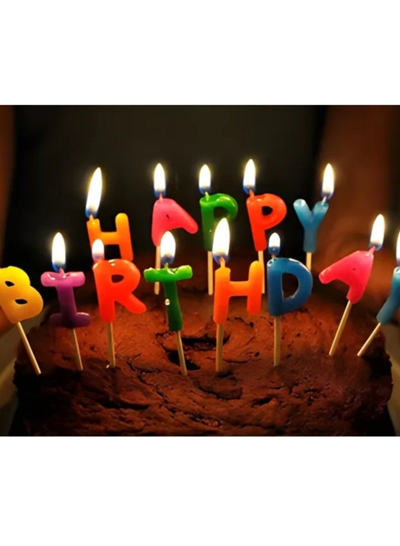 مجموعة شموع عيد ميلاد سعيد مكونة من 13 قطعة متعددة الألوان - Image 3