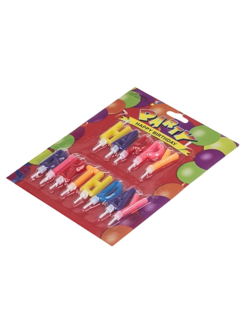 مجموعة شموع عيد ميلاد سعيد مكونة من 13 قطعة متعددة الألوان - Image 2