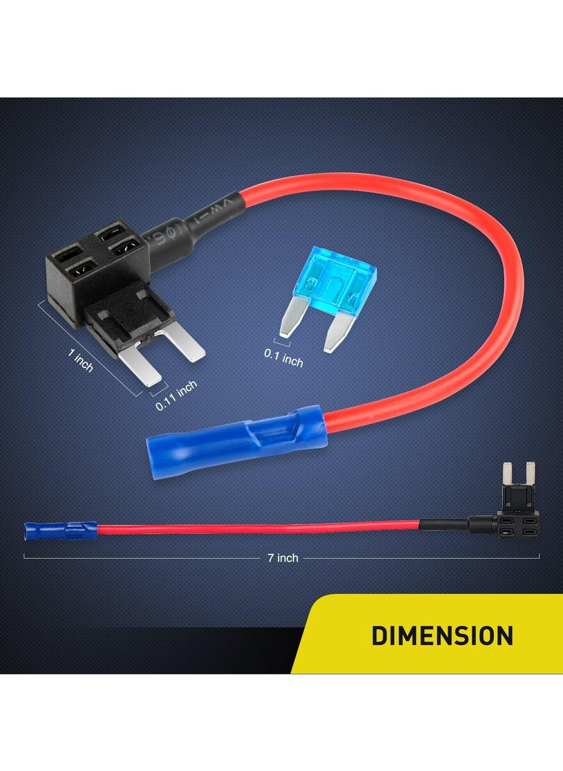 TLAXCA - 12V Car Add-A-Circuit Fuse Tap Adapter Mini ATM Apm Blade Fuse Holder-10 Pack - Image 1
