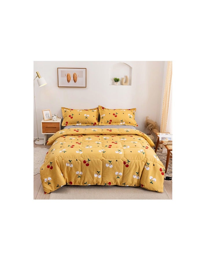PROMASS 4 Piece King Size Comforter Set Microfibre 220x240 cm Fuel Yellow - Image 2