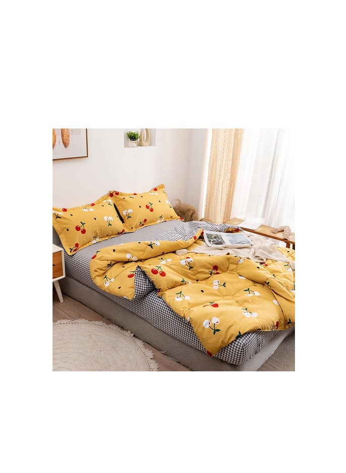 PROMASS 4 Piece King Size Comforter Set Microfibre 220x240 cm Fuel Yellow - Image 3