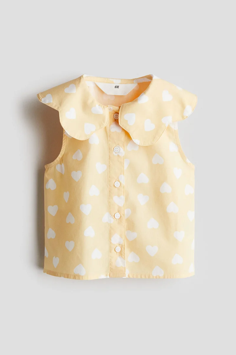 اتش اند ام بلوزة قطنية بقبة عالية