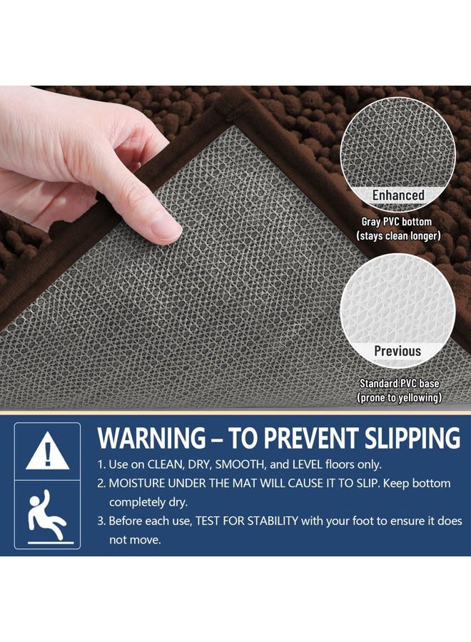 Arotive Luxury Chenille Bathroom Rug Mat, Extra Soft Thick Absorbent Shaggy Bath Rugs, Non-Slip Machine Wash Dry, Plush Bath Mats for Bathroom, Shower and Tub, 24x16, Brown - Image 5