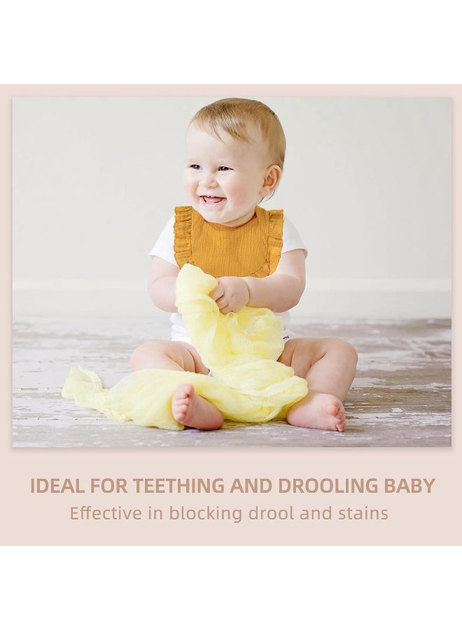 duludulu Muslin Baby Bibs - Soft 100% Cotton Drool Bandana Bibs for Baby Girls, 8 Solid Colors Set - Image 5