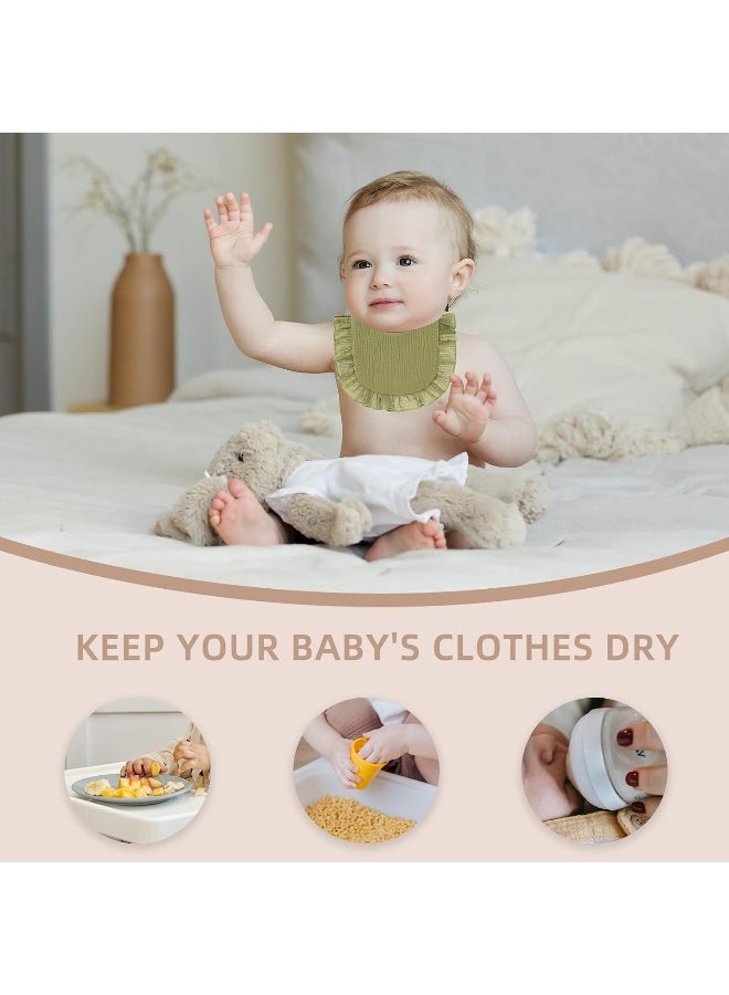 duludulu Muslin Baby Bibs - Soft 100% Cotton Drool Bandana Bibs for Baby Girls, 8 Solid Colors Set - Image 4
