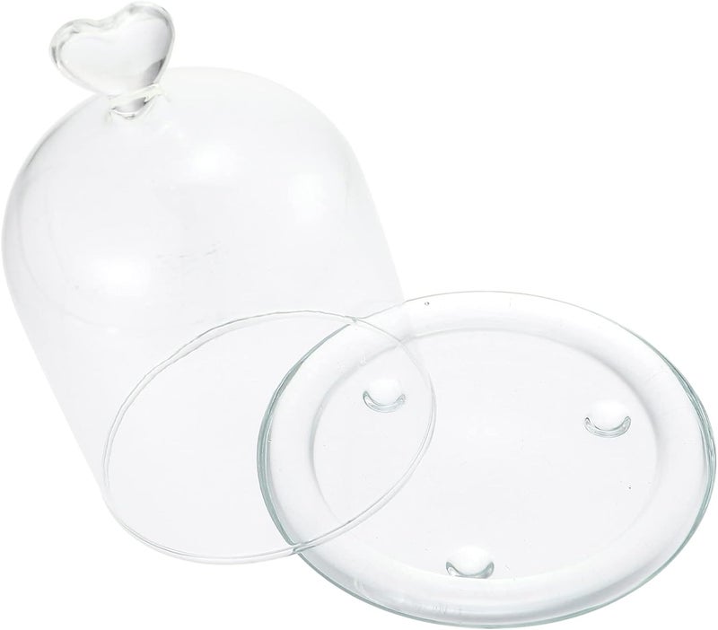 cheekyglo Dessert Tray Cake Stand with Glass Dome Lid Cover Glass Serving Tray Wedding Cake Cake Cheese Platter Cupcake Server Dessert Plate for Birthday Baby Bridal Shower Cupcakes - Image 1