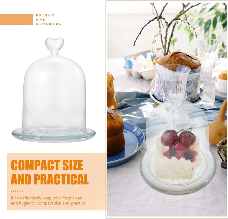 cheekyglo Dessert Tray Cake Stand with Glass Dome Lid Cover Glass Serving Tray Wedding Cake Cake Cheese Platter Cupcake Server Dessert Plate for Birthday Baby Bridal Shower Cupcakes - Image 4