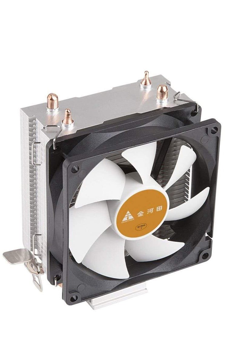 GOLDEN FIELD 488 CPU Cooler – CPU Fan & PC Radiator Heatsink with 2 Heatpipes, Low Noise Air Cooling Fan for Intel & AMD Processors - Image 1