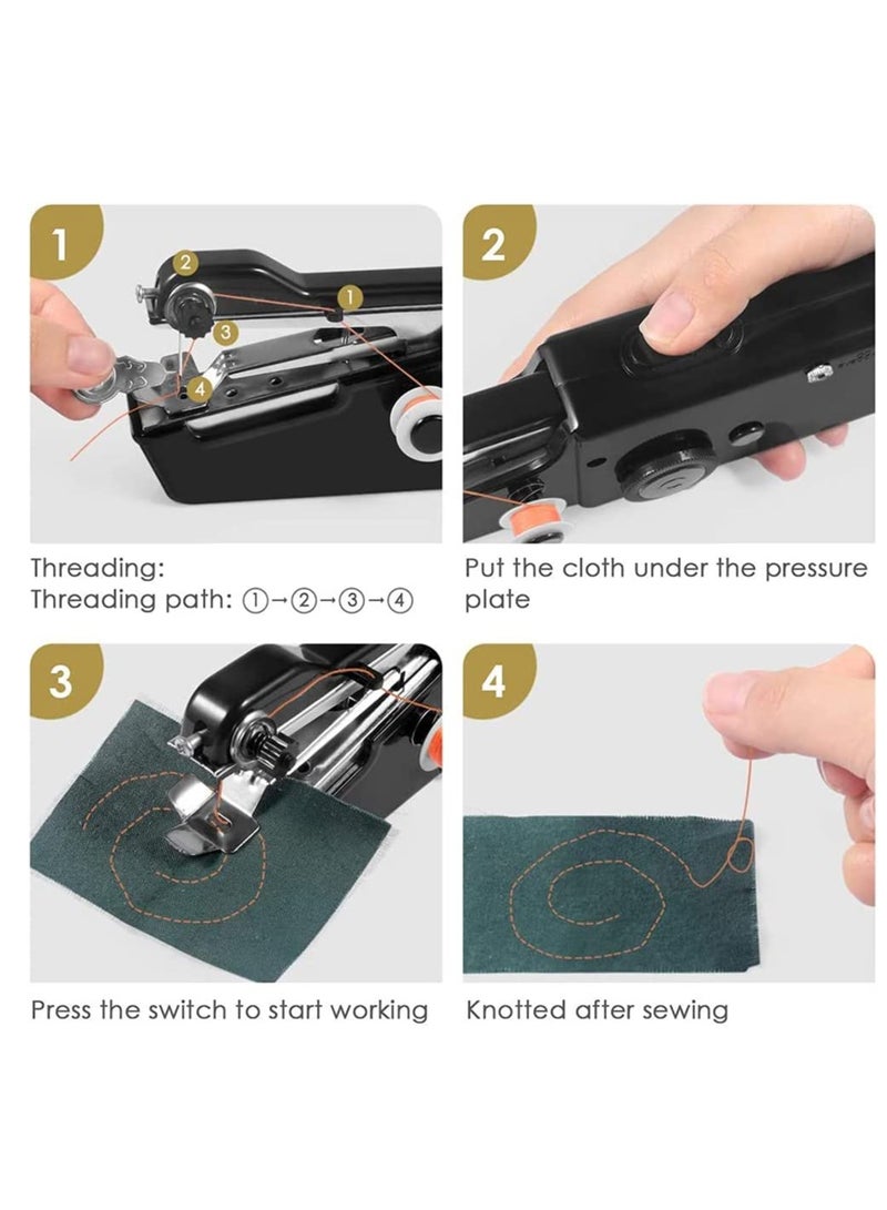 Zikra Handheld Sewing Machine, Hand Held Device Tool Mini Portable Cordless Essentials for Home Quick Repairing and Stitch Handicrafts Easy to Operate Beginners - Image 4