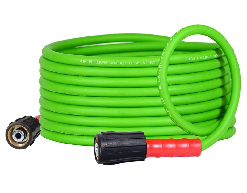 YAMATIC Flexible Pressure Washer Hose 25FT, 3200 PSI 1/4'' Power Washer Hose Replacement for Gas&Electric Washer, Kink Resistant Extension Leak-Free M22 Fittings, Green - Image 1