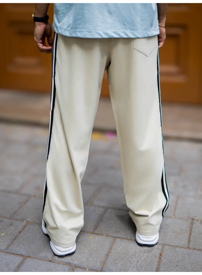 Maniac  Maniac Mens Tri-Color Tape Biscuit Cotton Baggy pant for Men | Best Price UAE