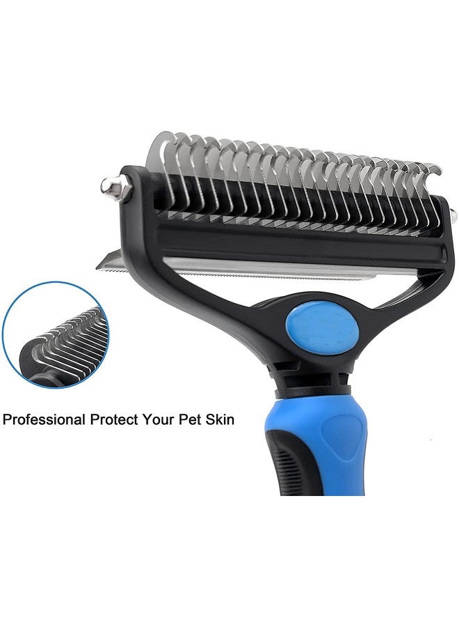 Qpets® Dog Brush Dogs Comb, 2 in 1 Deshedding Tool & Dematting Undercoat Rake for Mats & Tangles Removing, Dog Grooming Kit Deshedding Comb for Dogs, Great for Short to Long Hair Small Large Breed - Image 4