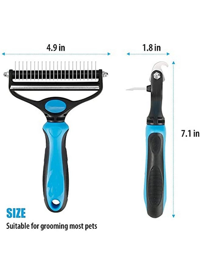 Qpets® Dog Brush Dogs Comb, 2 in 1 Deshedding Tool & Dematting Undercoat Rake for Mats & Tangles Removing, Dog Grooming Kit Deshedding Comb for Dogs, Great for Short to Long Hair Small Large Breed - Image 2