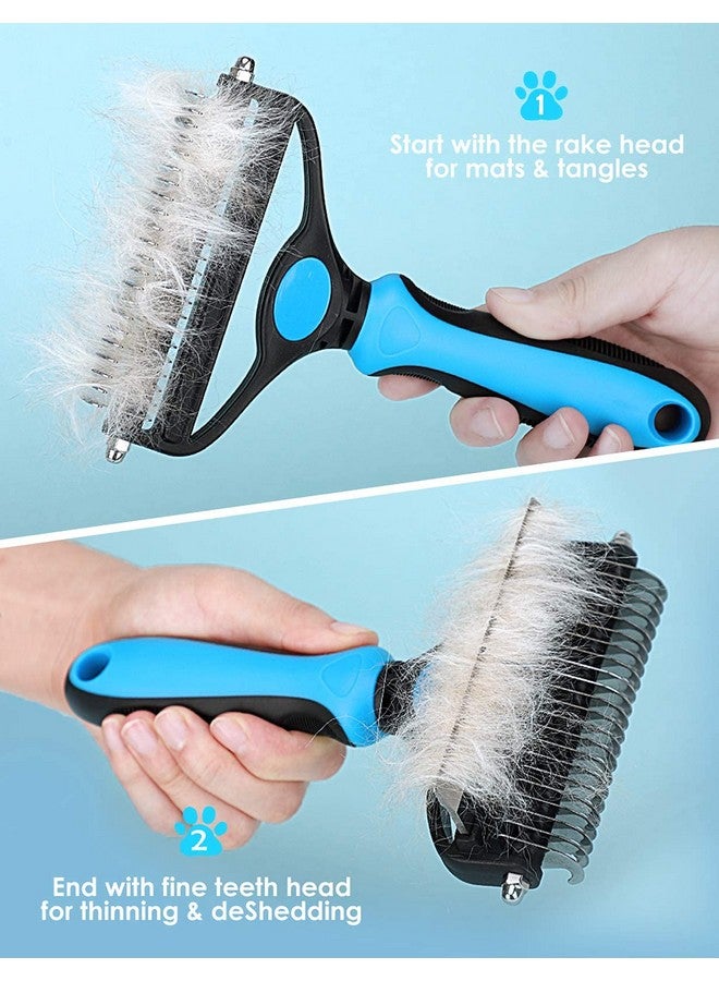 Qpets® Dog Brush Dogs Comb, 2 in 1 Deshedding Tool & Dematting Undercoat Rake for Mats & Tangles Removing, Dog Grooming Kit Deshedding Comb for Dogs, Great for Short to Long Hair Small Large Breed - Image 5