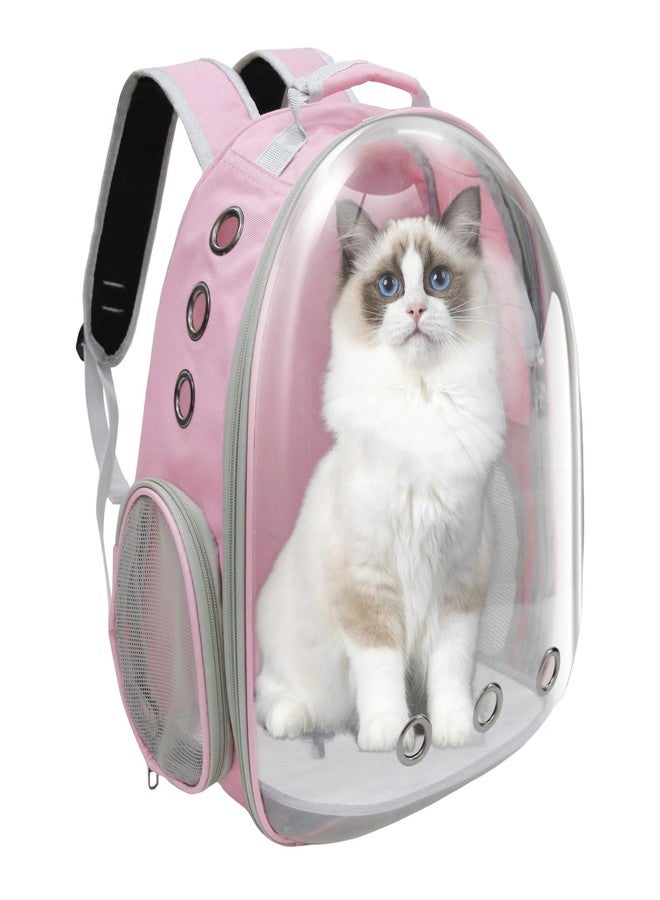 GeerDuo Cat Backpack, Airline Approved Bubble Carrying Bag for Small Medium Dogs Cats, Space Capsule Pet Carrier Dog Hiking Backpack Travel Carrier (Pink) - Image 1