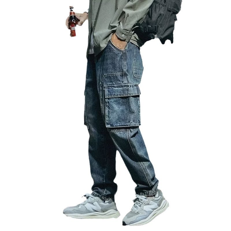 Washed Distressed Jeans 2026 Spring Autumn New Youth Men's Loose Straight Retro Streetwear Stretch Pants - Image 5