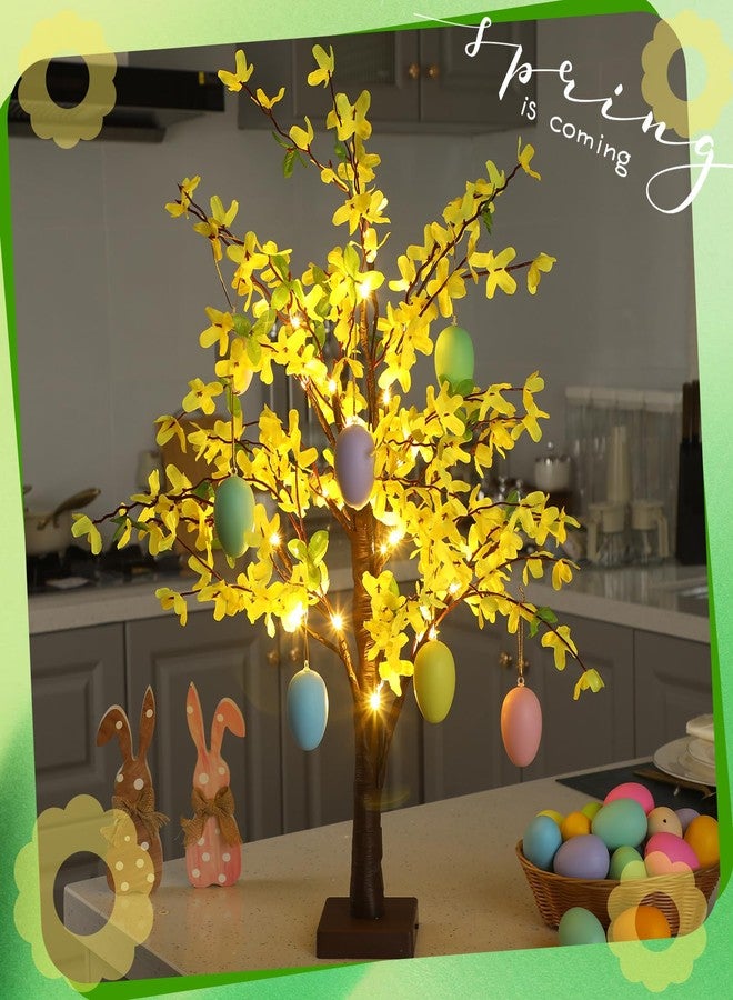 Baquler 2 Pcs Fake Forsythia Tree Lamp Artificial Yellow Flowers Tree Lamp Forsythia Stems Birch Tree with LED Lights Spring Artificial Stem Flowers for Easter Home Party Wedding Holiday Spring Decor - Image 4