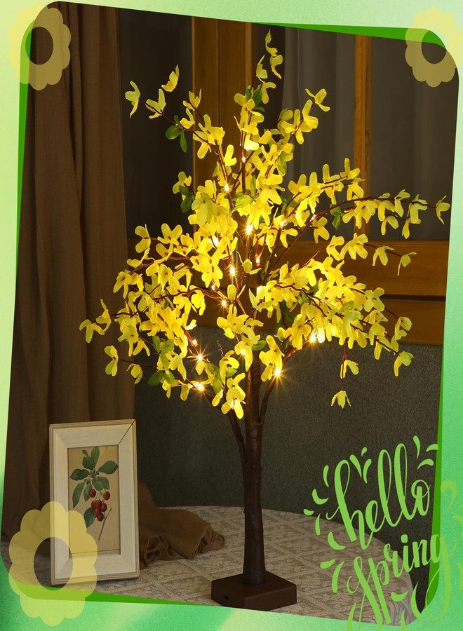 Baquler 2 Pcs Fake Forsythia Tree Lamp Artificial Yellow Flowers Tree Lamp Forsythia Stems Birch Tree with LED Lights Spring Artificial Stem Flowers for Easter Home Party Wedding Holiday Spring Decor - Image 5