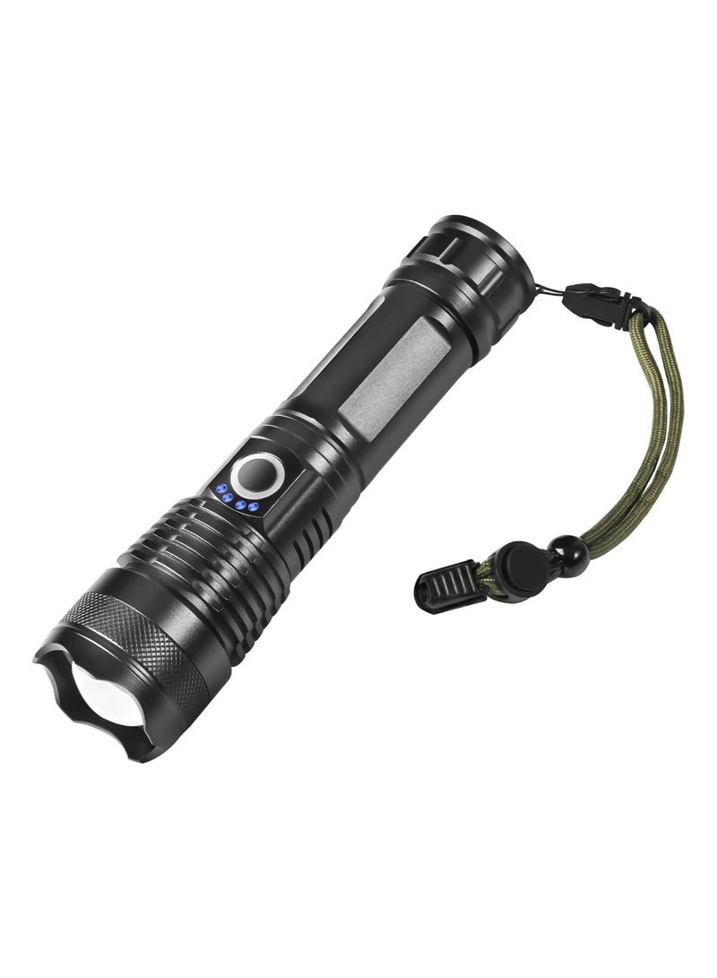 Rechargeable LED Flashlights, Super Bright Zoomable Flashlight with 5 Modes, Adjustable High Lumens IP53 Waterproof Torch Light, Handheld Light with 26650 Battery Camping Outdoor Emergency - Image 1