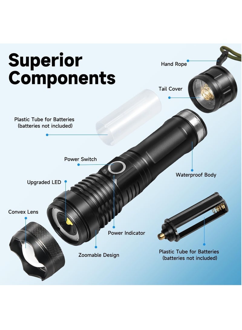 Rechargeable LED Flashlights, Super Bright Zoomable Flashlight with 5 Modes, Adjustable High Lumens IP53 Waterproof Torch Light, Handheld Light with 26650 Battery Camping Outdoor Emergency - Image 5